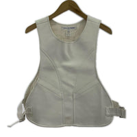 ジャケット COMME des GARCONS SHIRT 20SS SYNTHETIQUE LEATHER VEST XS 白 ホワイト