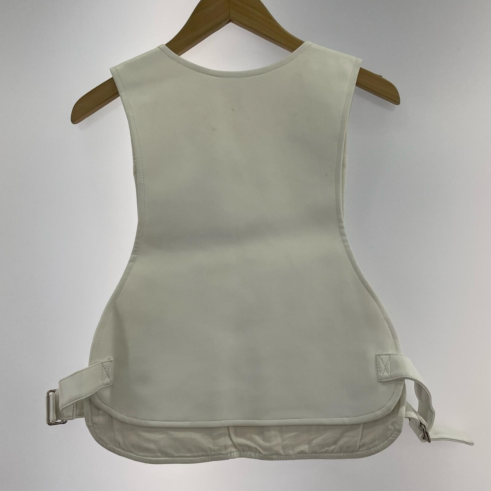 ジャケット COMME des GARCONS SHIRT 20SS SYNTHETIQUE LEATHER VEST XS 白 ホワイト