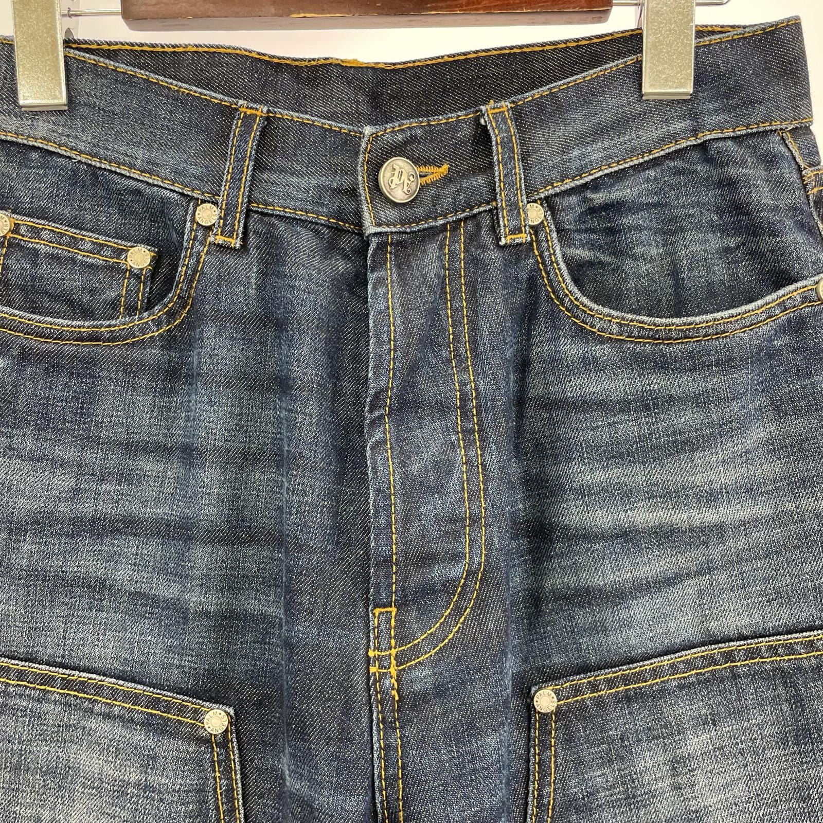 デニムパンツ PALM ANGELS ダブルニーデニムパンツ 29 インディゴ 29