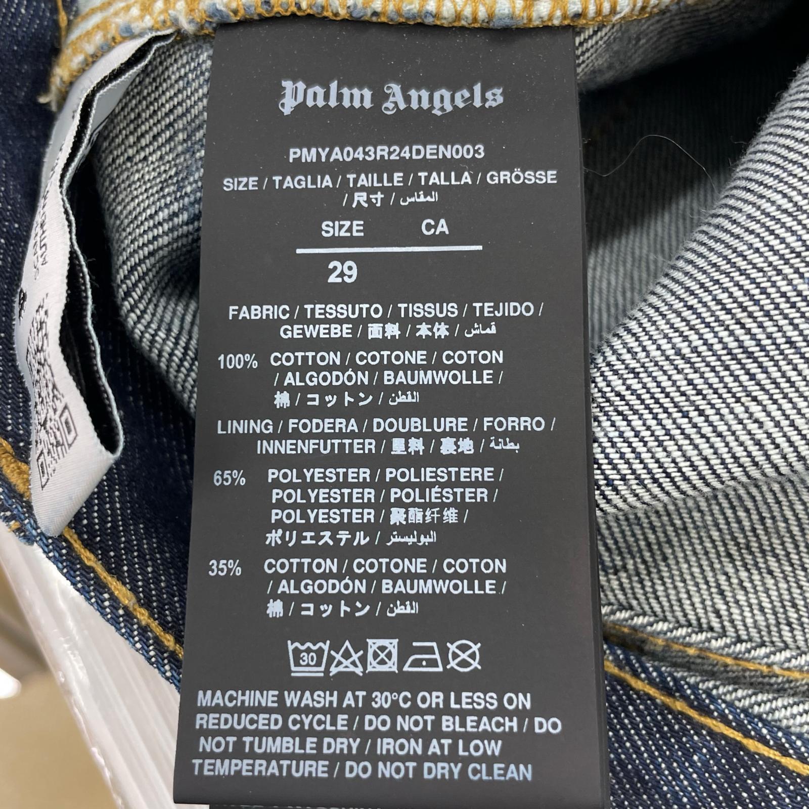 デニムパンツ PALM ANGELS ダブルニーデニムパンツ 29 インディゴ 29