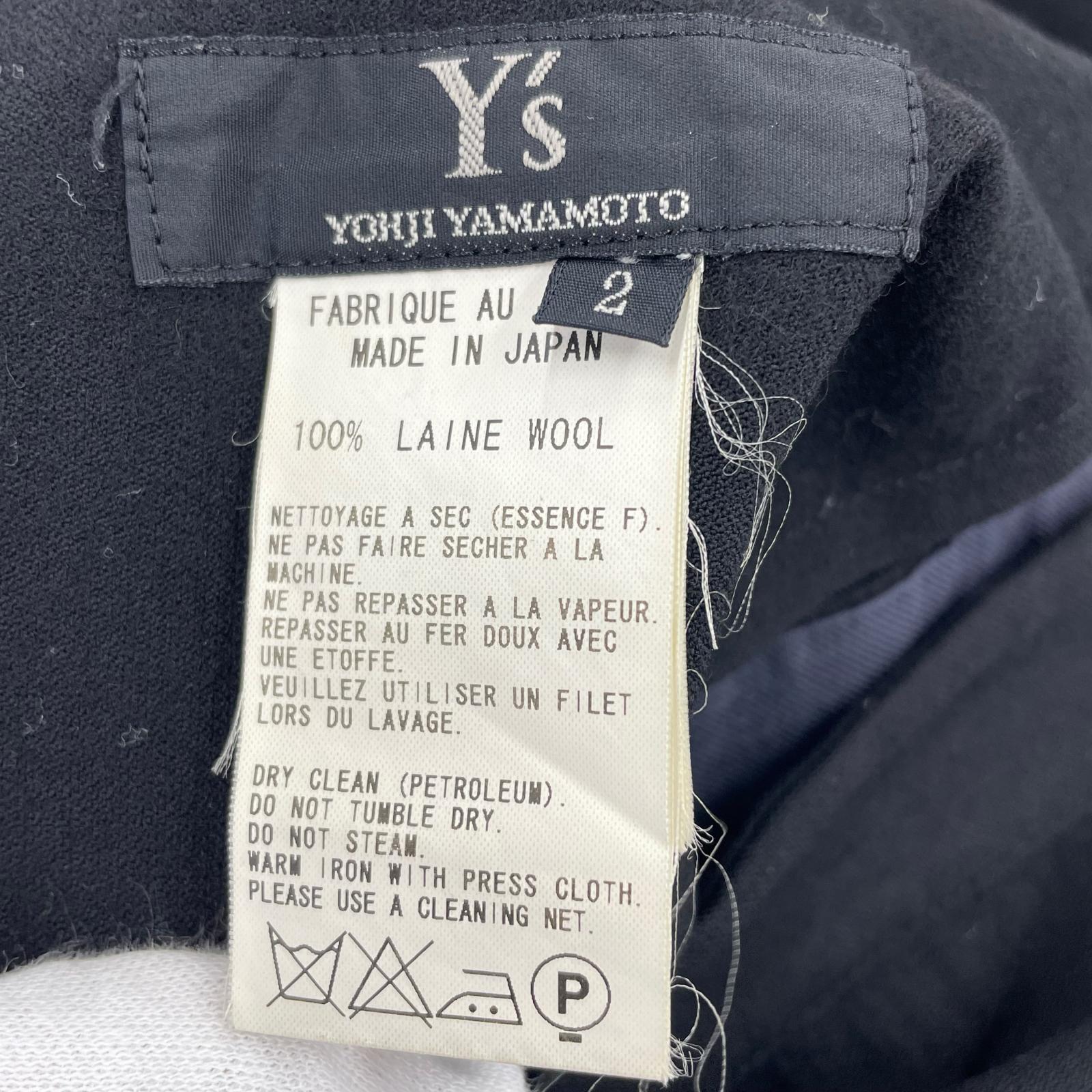 パンツ Y's アジャスター付 フラップ ウールスラックス 2 ブラック 2 ブラック