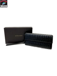 Bottega Veneta イントレチャート ロングウォレット 黒