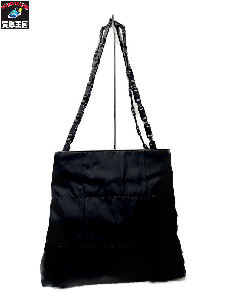 PRADA プラパーツハンドル スクエアナイロントートバッグ 黒