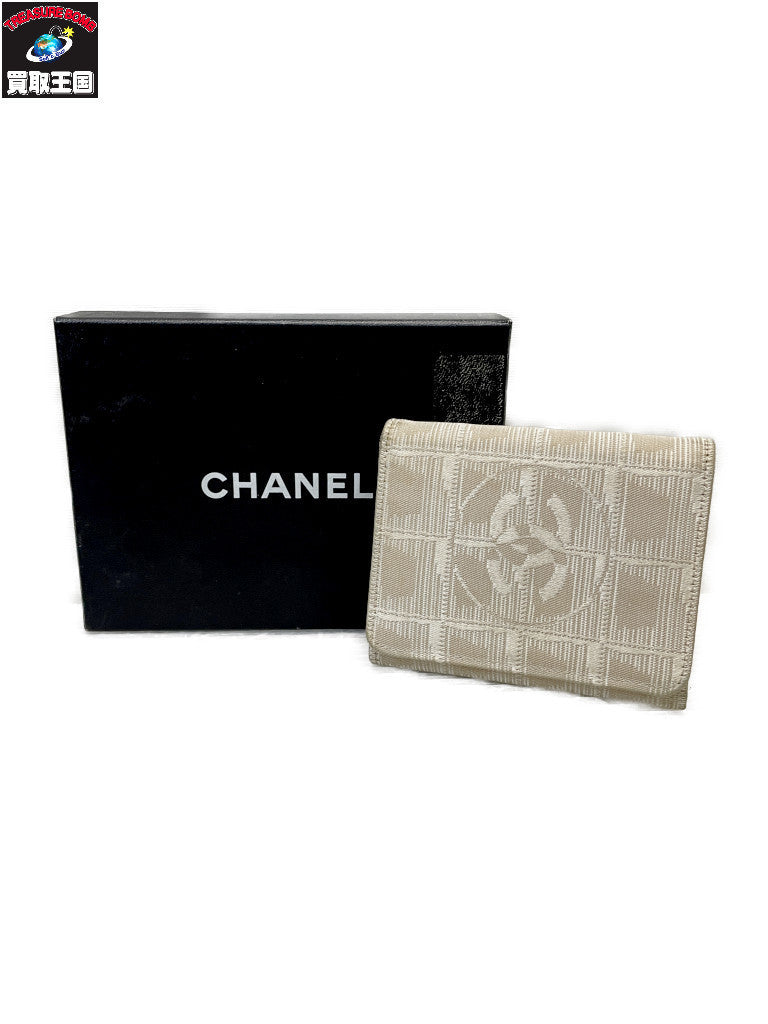 CHANEL ニュートラベルライン 三つ折り財布 ベージュ