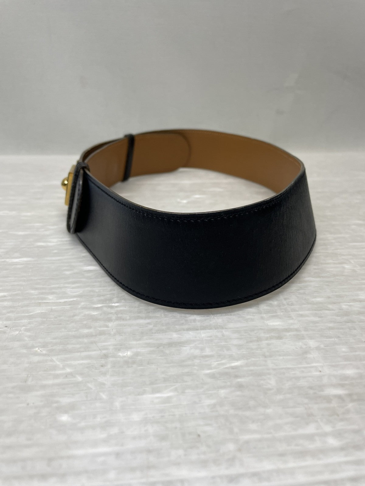 HERMES ピアノベルト75 ブラック×ゴールド