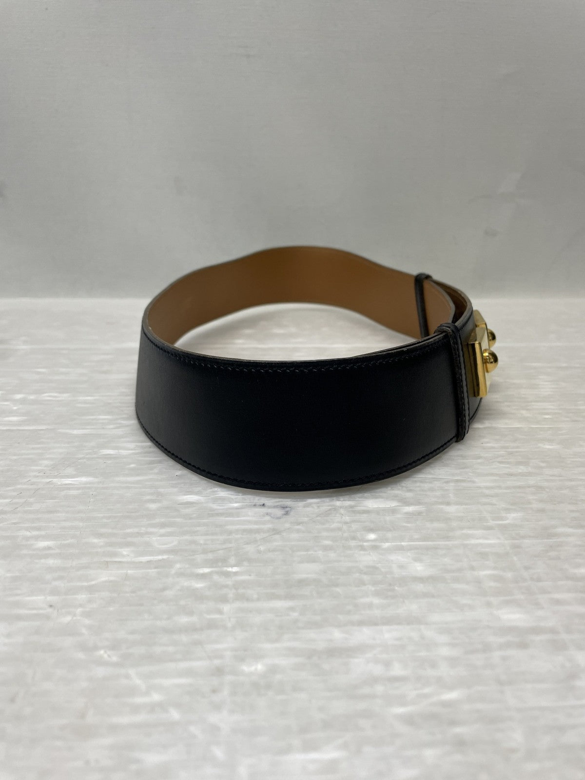 HERMES ピアノベルト75 ブラック×ゴールド