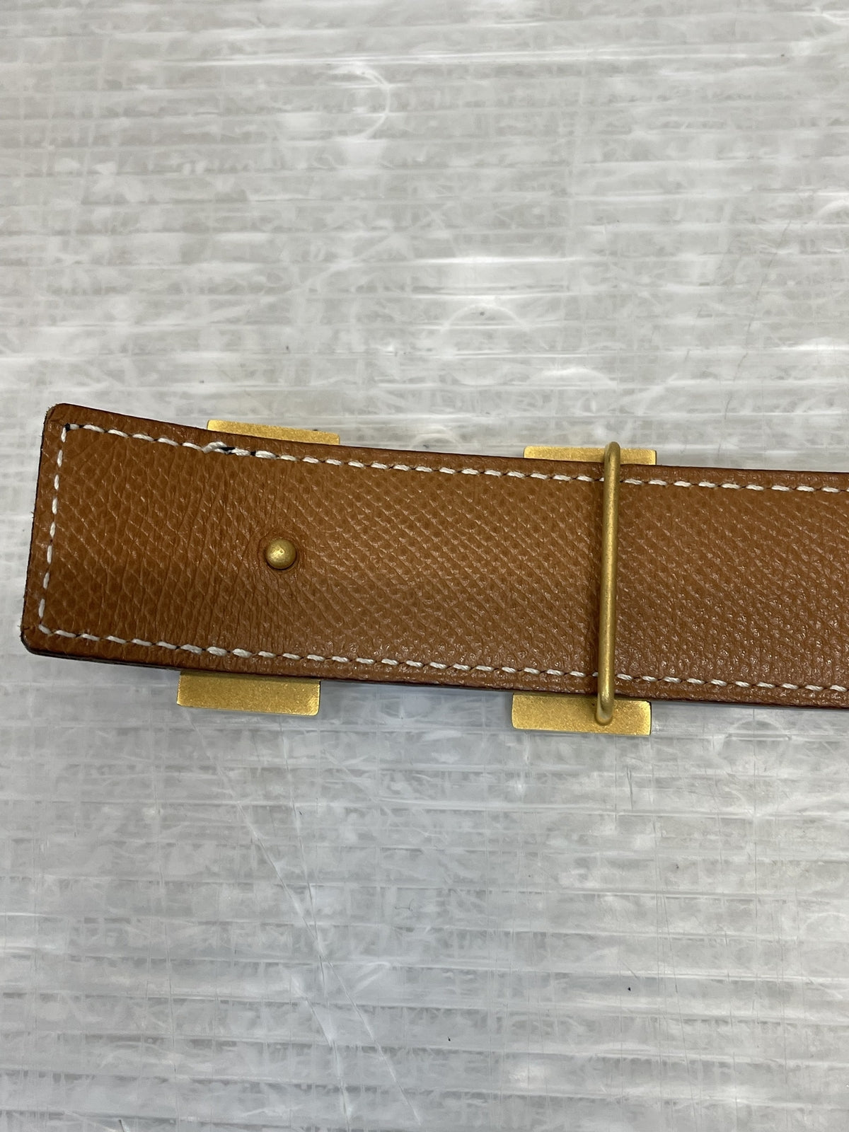 HERMES コンスタンスH レザーベルト 黒×金