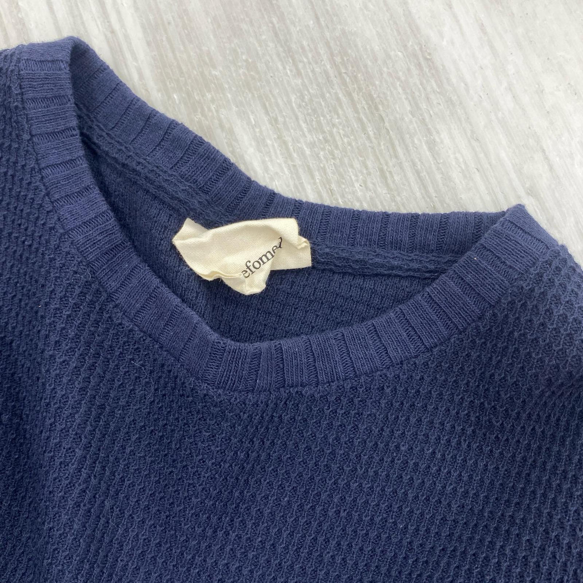 ニット refomed 畦編みサーマルTシャツ 4 ネイビー