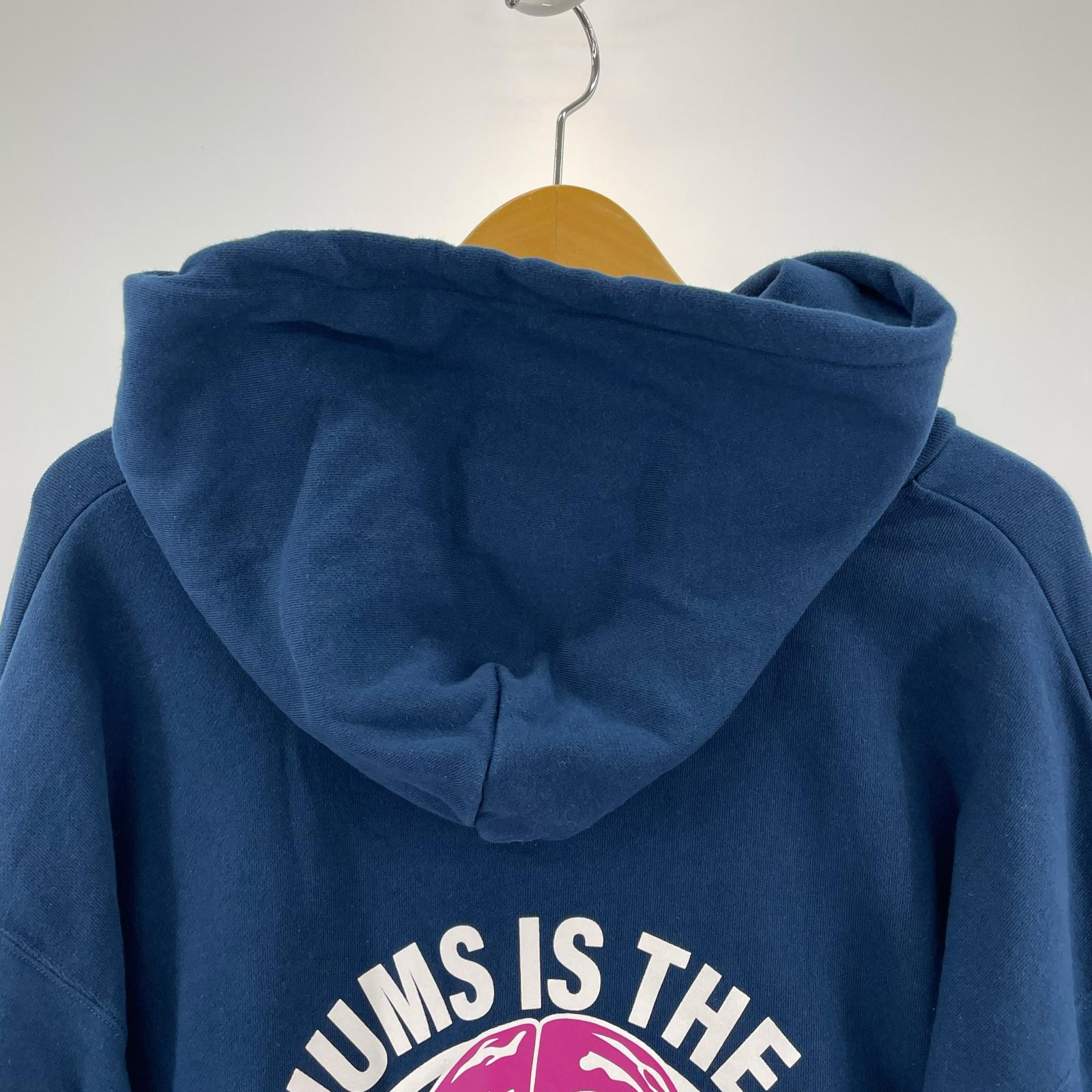 パーカー CIRCLE BACKGROUND FACE SWEAT HOODIE XL ネイビー
