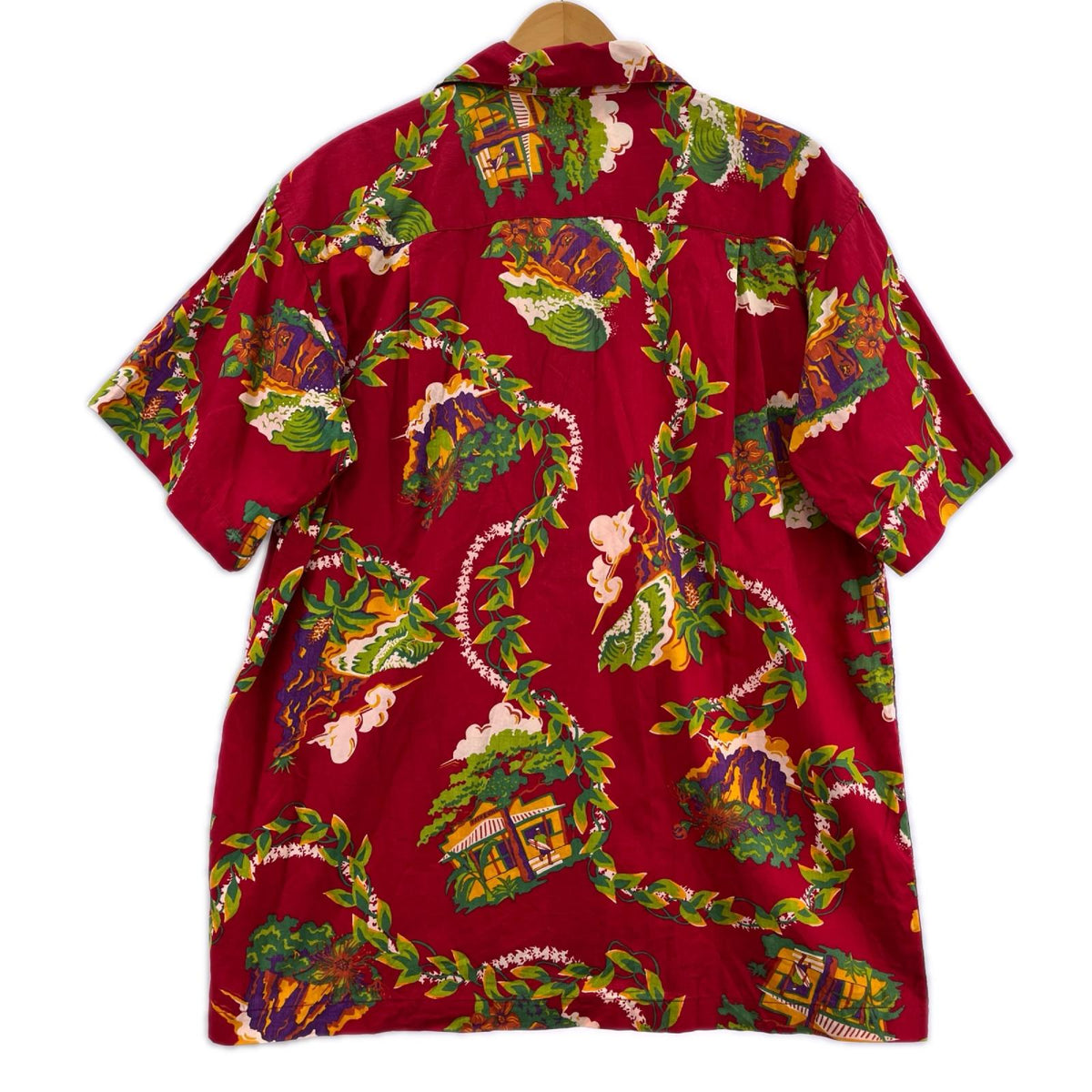 半袖シャツ Pataloha アロハシャツ 総柄 (M) M レッド