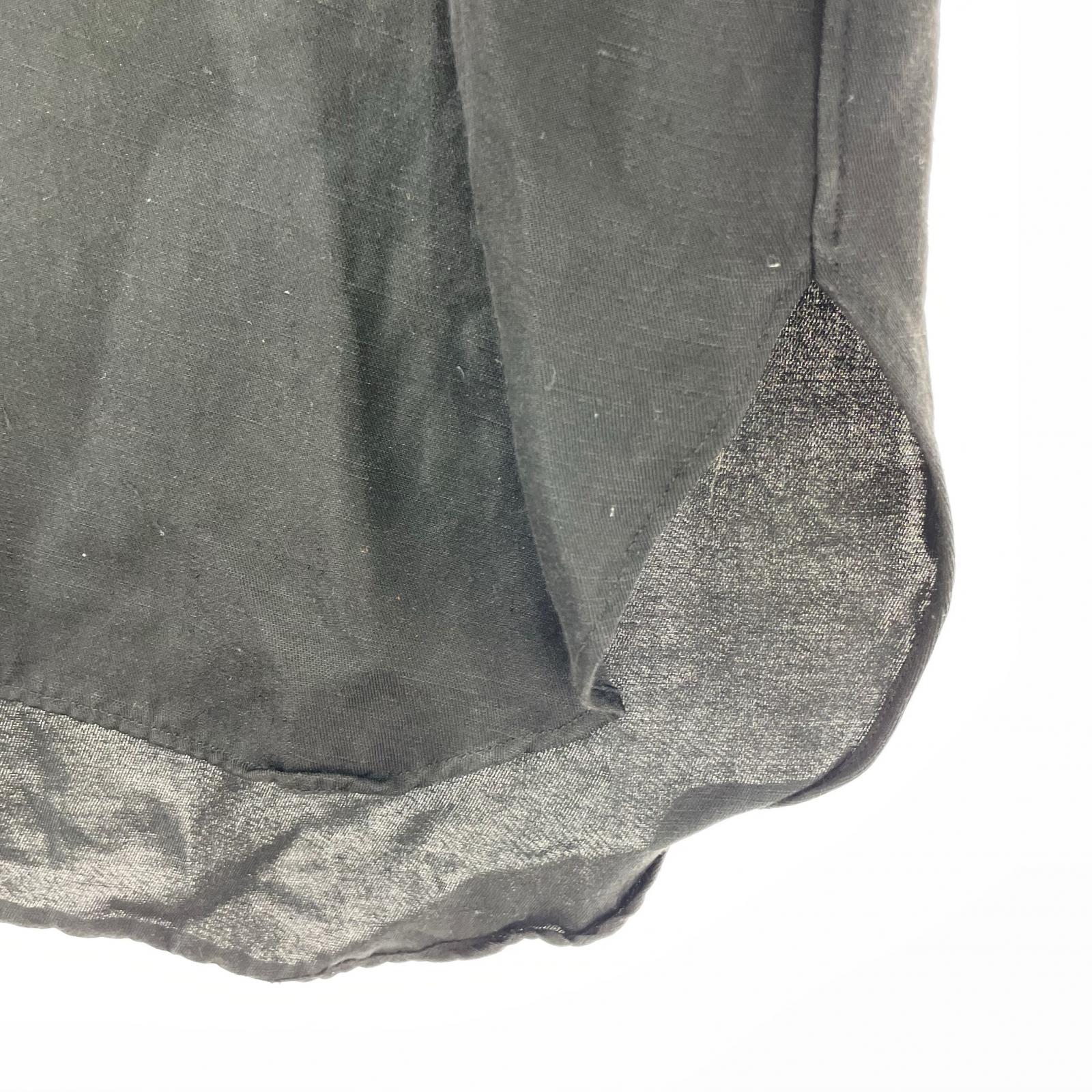 長袖シャツ RAYON/LINEN OVERSIZED DOWN PAT SHIRT S ブラック