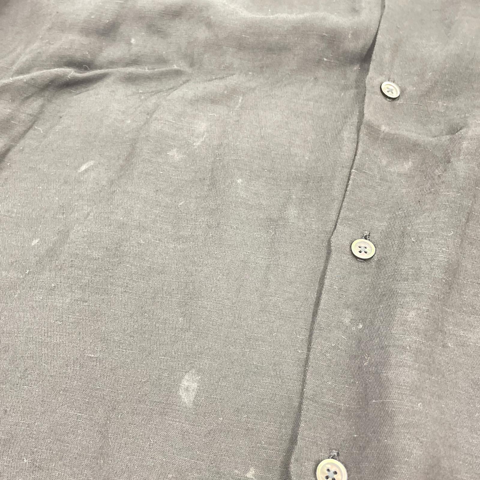 長袖シャツ RAYON/LINEN OVERSIZED DOWN PAT SHIRT S ブラック