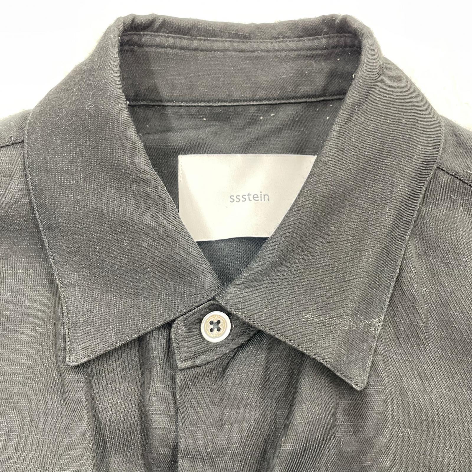 長袖シャツ RAYON/LINEN OVERSIZED DOWN PAT SHIRT S ブラック