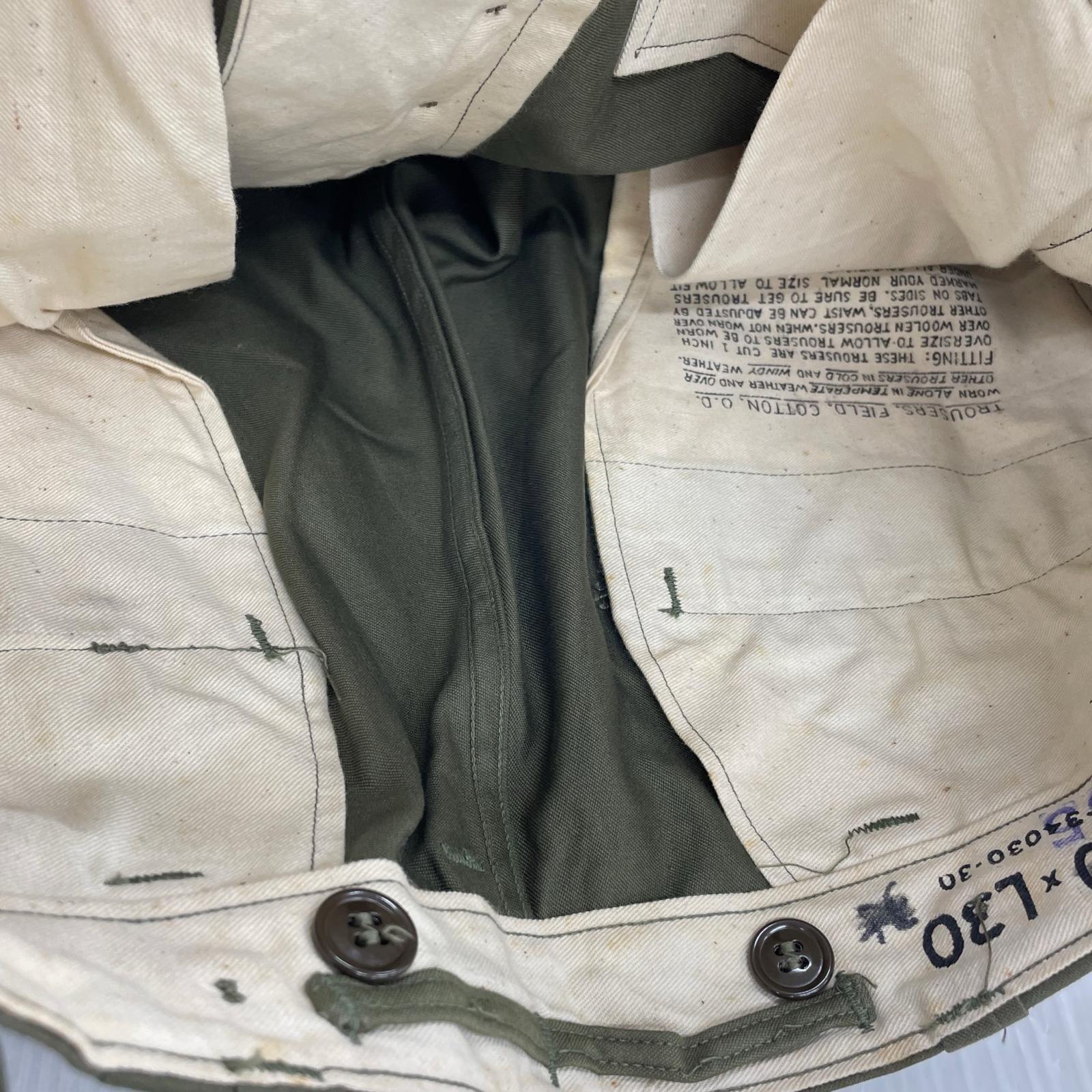 パンツ 50s U.S.ARMY M-43 55-T-34030-30 フィールドパンツ 30 グリーン