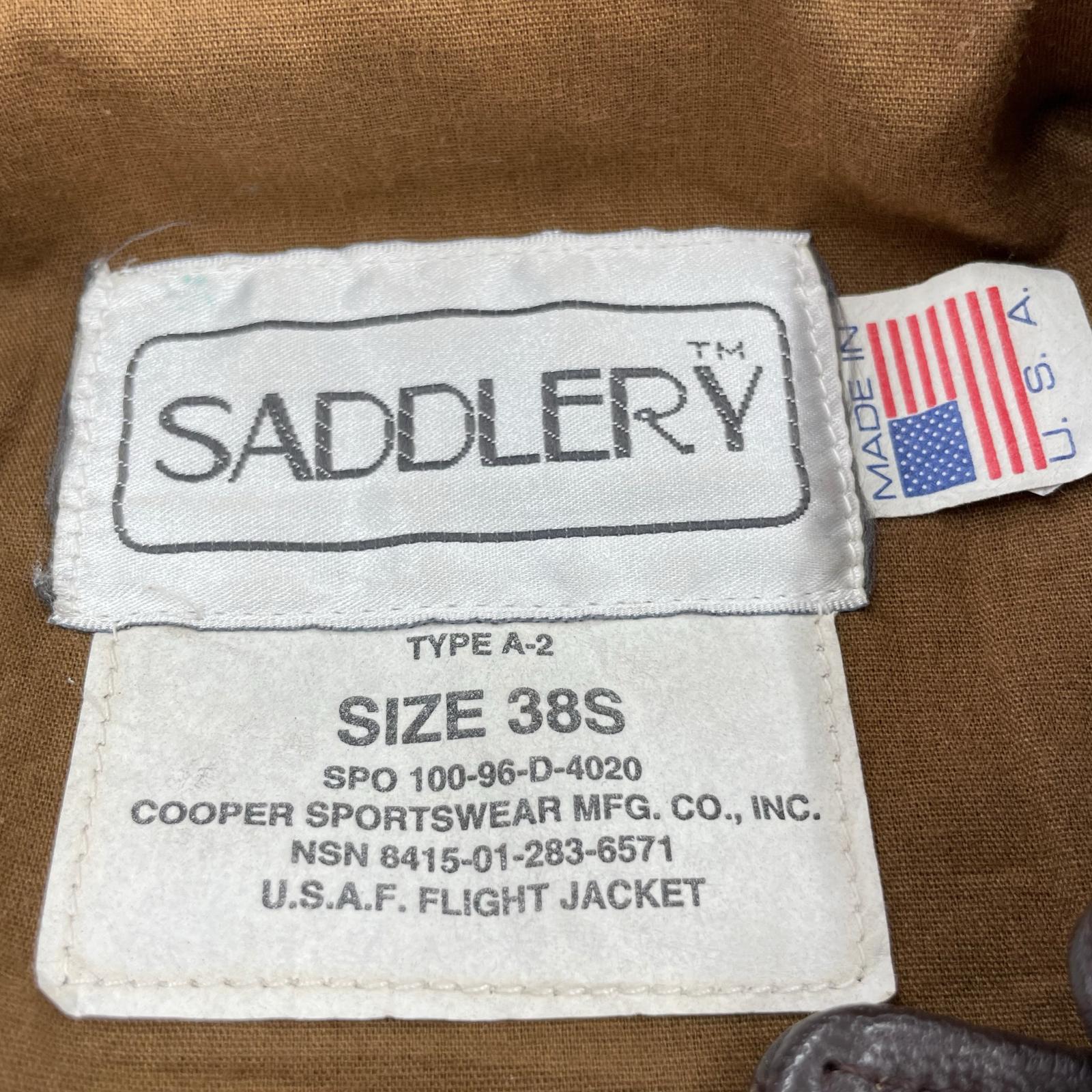 レザージャケット SADDLERY A-2 レザーフライトジャケット 38S ブラウン ブラウン