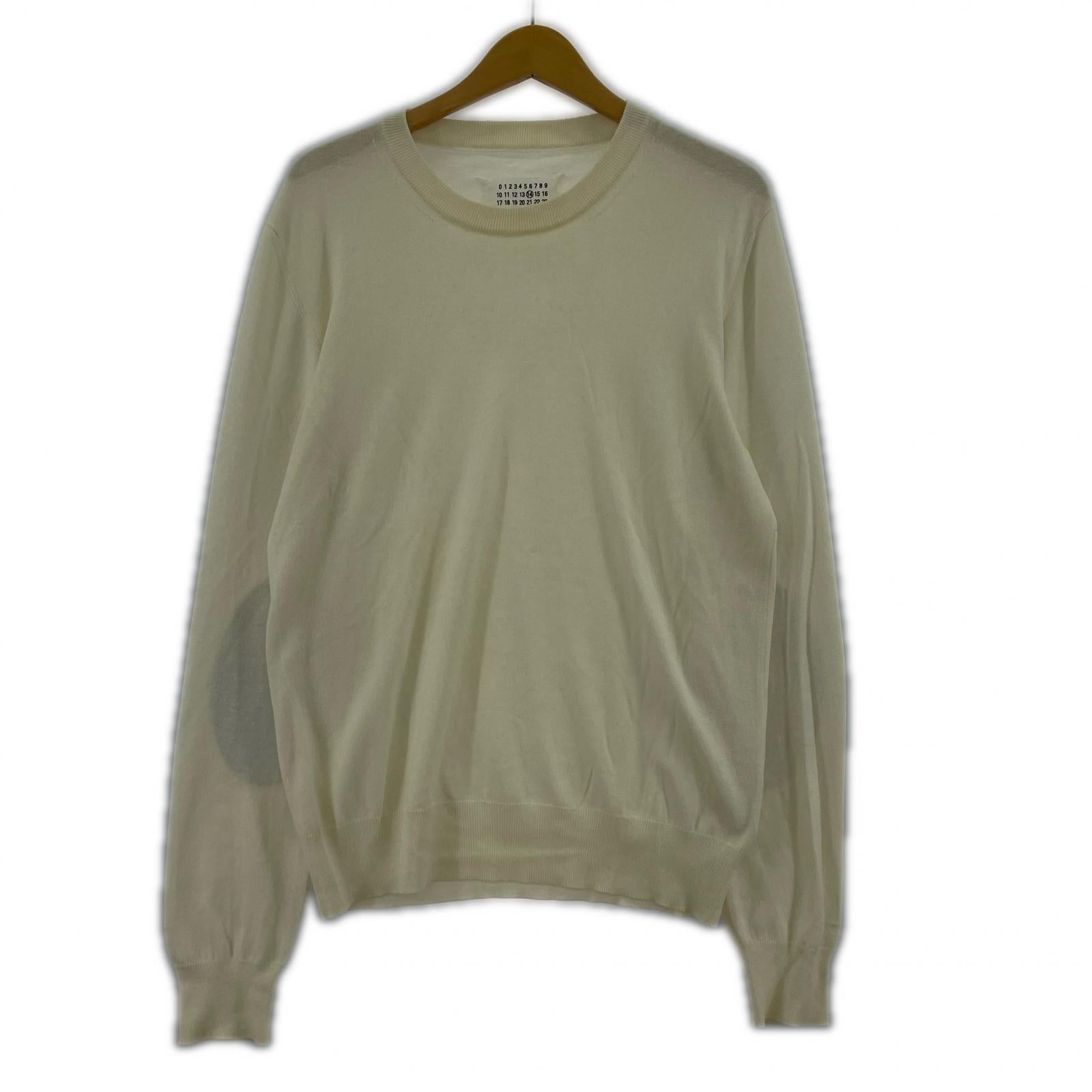 ニット 16AW エルボーパッチハイゲージニット M ホワイト