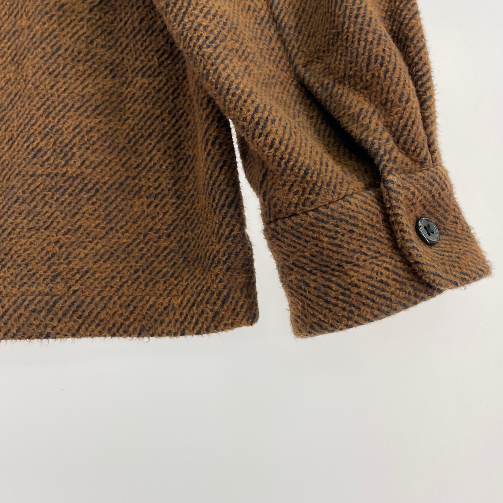 長袖シャツ 22aw brushed flannel 茶 M ブラウン