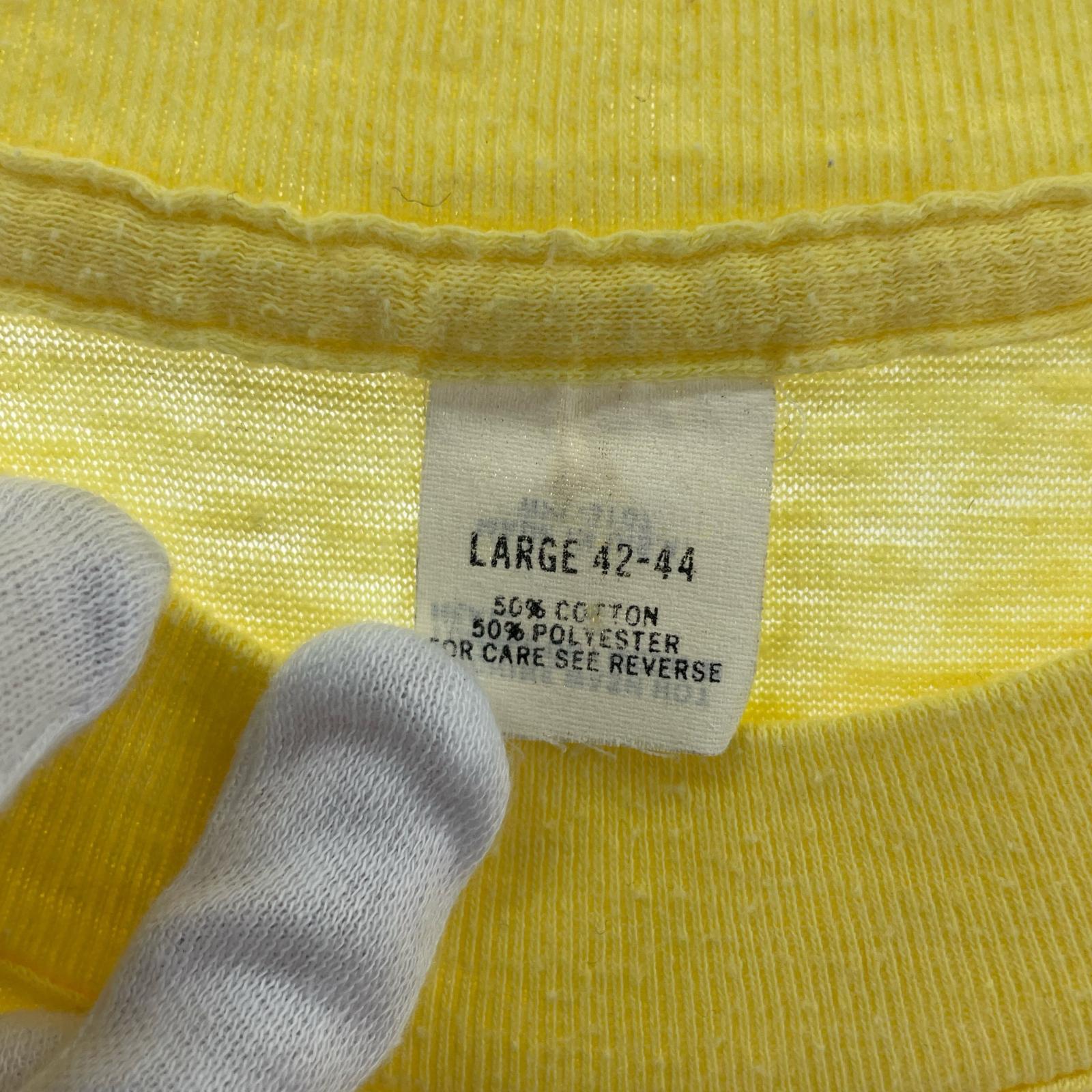 半袖Tシャツ 70s COOL IS プリントT L イエロー