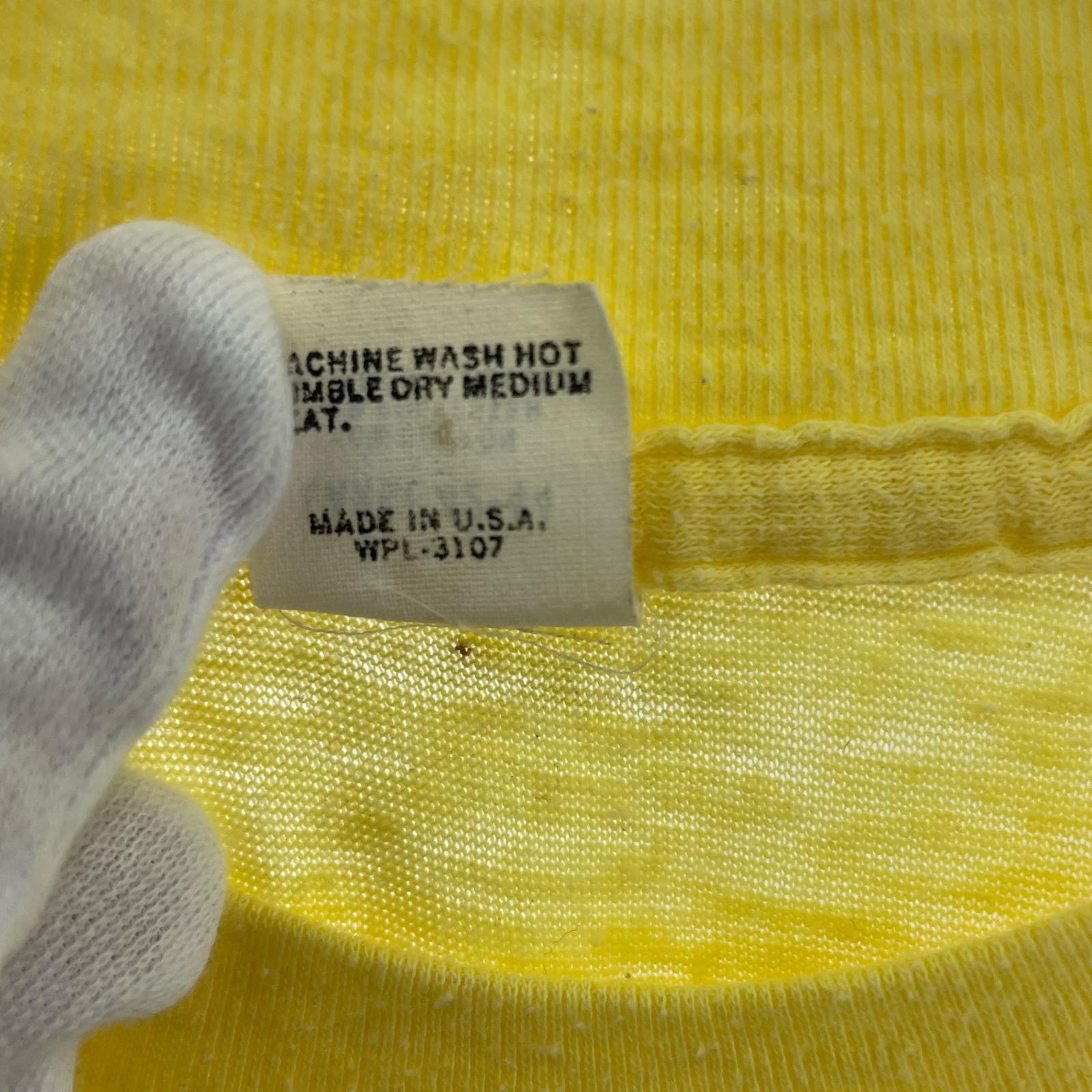 半袖Tシャツ 70s COOL IS プリントT L イエロー