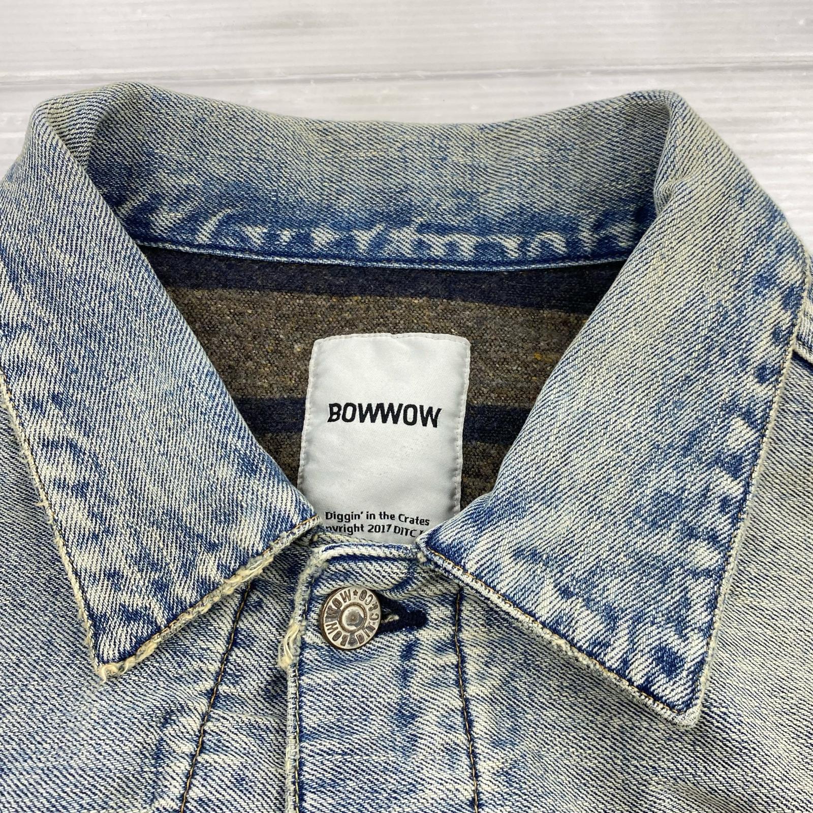 デニムジャケット BOWWOW BLANKET LINED DENIM JK AGING エイジングデニムジャケット L L ブルー