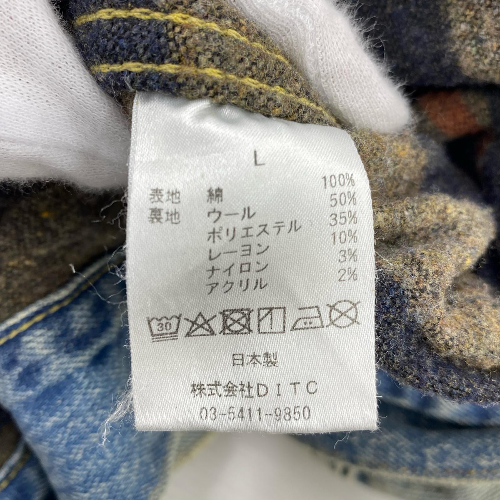 デニムジャケット BOWWOW BLANKET LINED DENIM JK AGING エイジングデニムジャケット L L ブルー