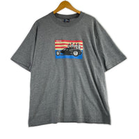 半袖Tシャツ STUSSY 90s 紺タグ オーストラリア製 カープリントプリント M グレー M グレー