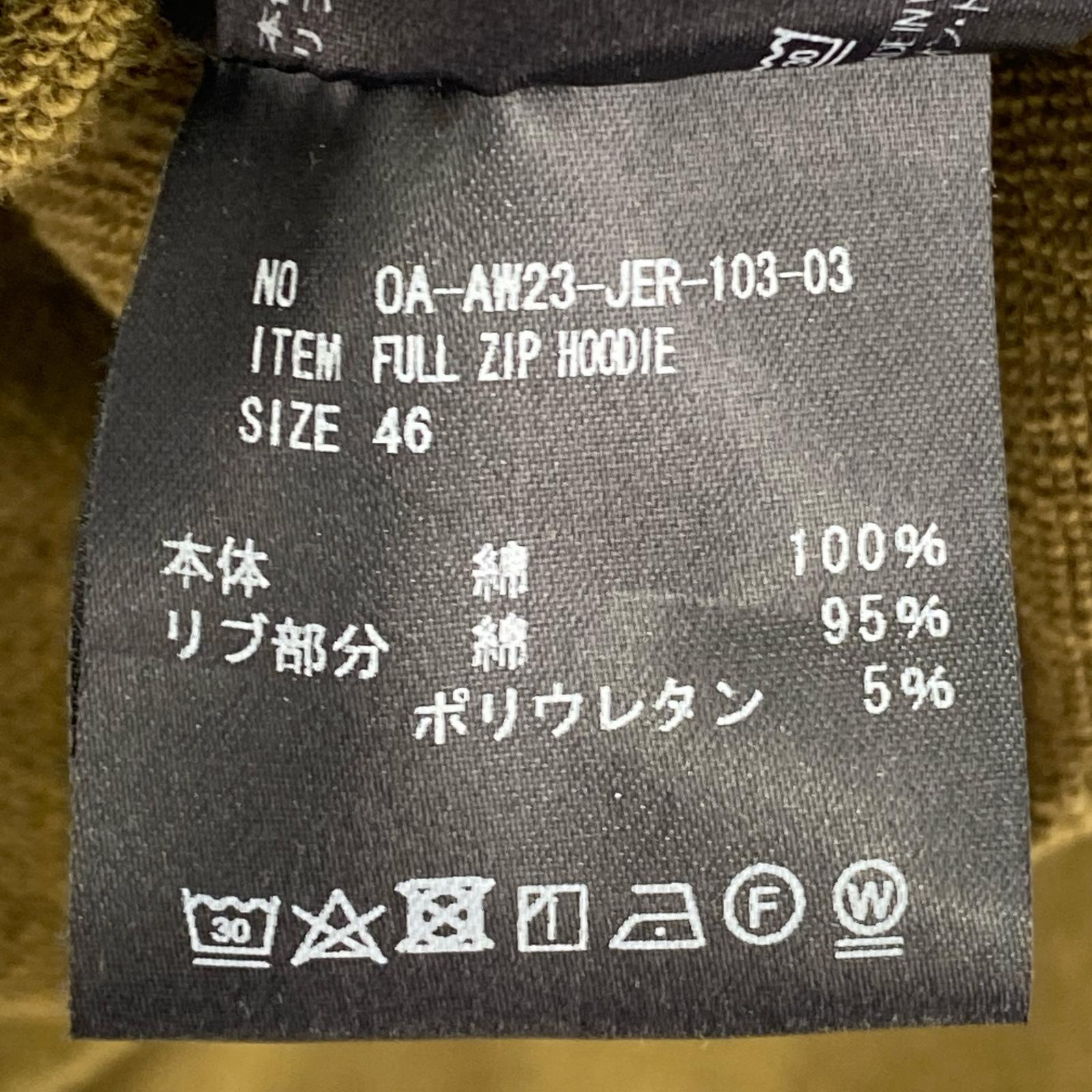 パーカー OA-AW23-JER-103-03 46 カーキ