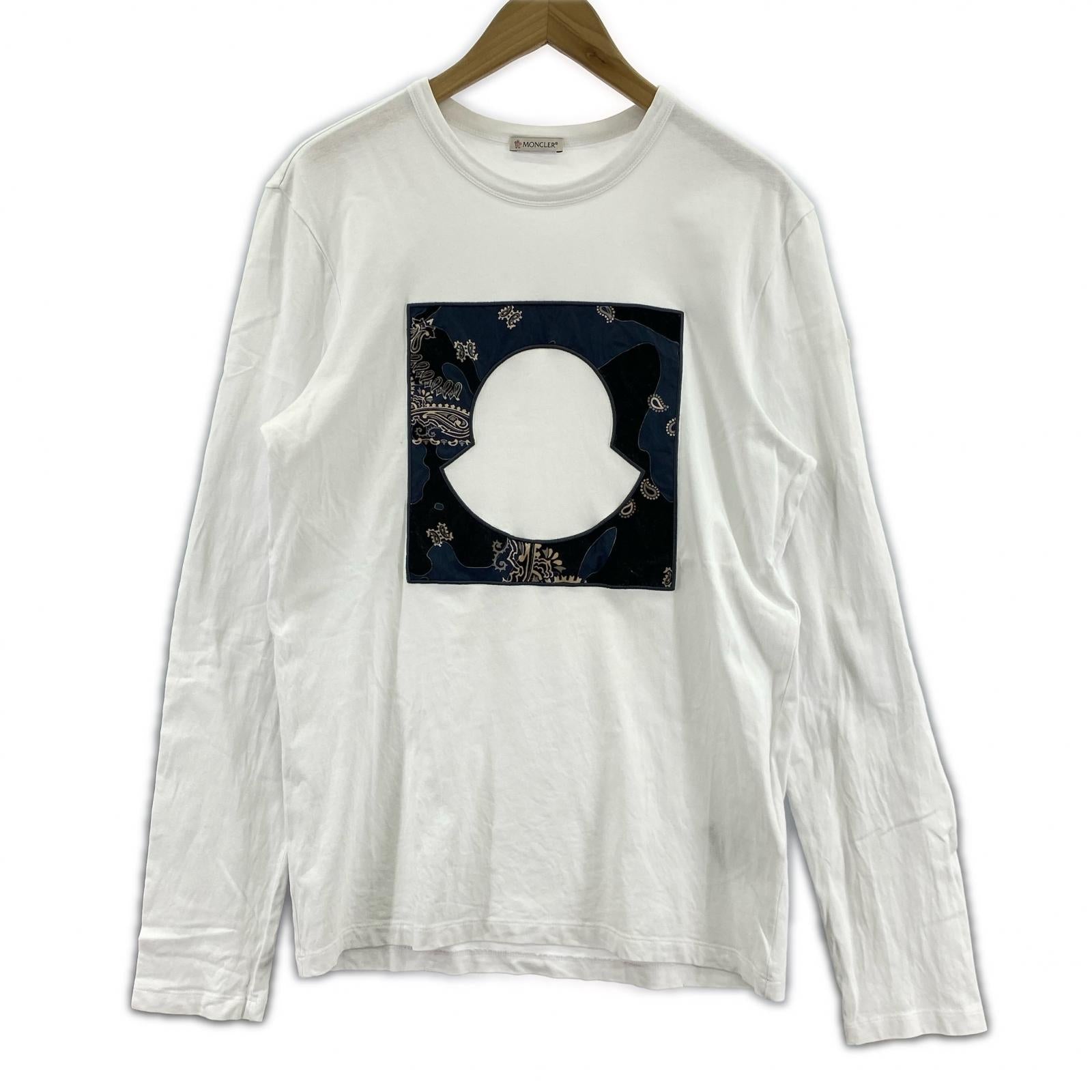長袖Tシャツ MONCLER MAGLIA T-SHIRT M/LUNGA ペイズリーカモロンTee M ホワイト M ホワイト