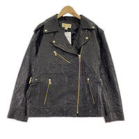 ライダースジャケット Oversized Crinkled Leather Moto Jacket M M ブラック