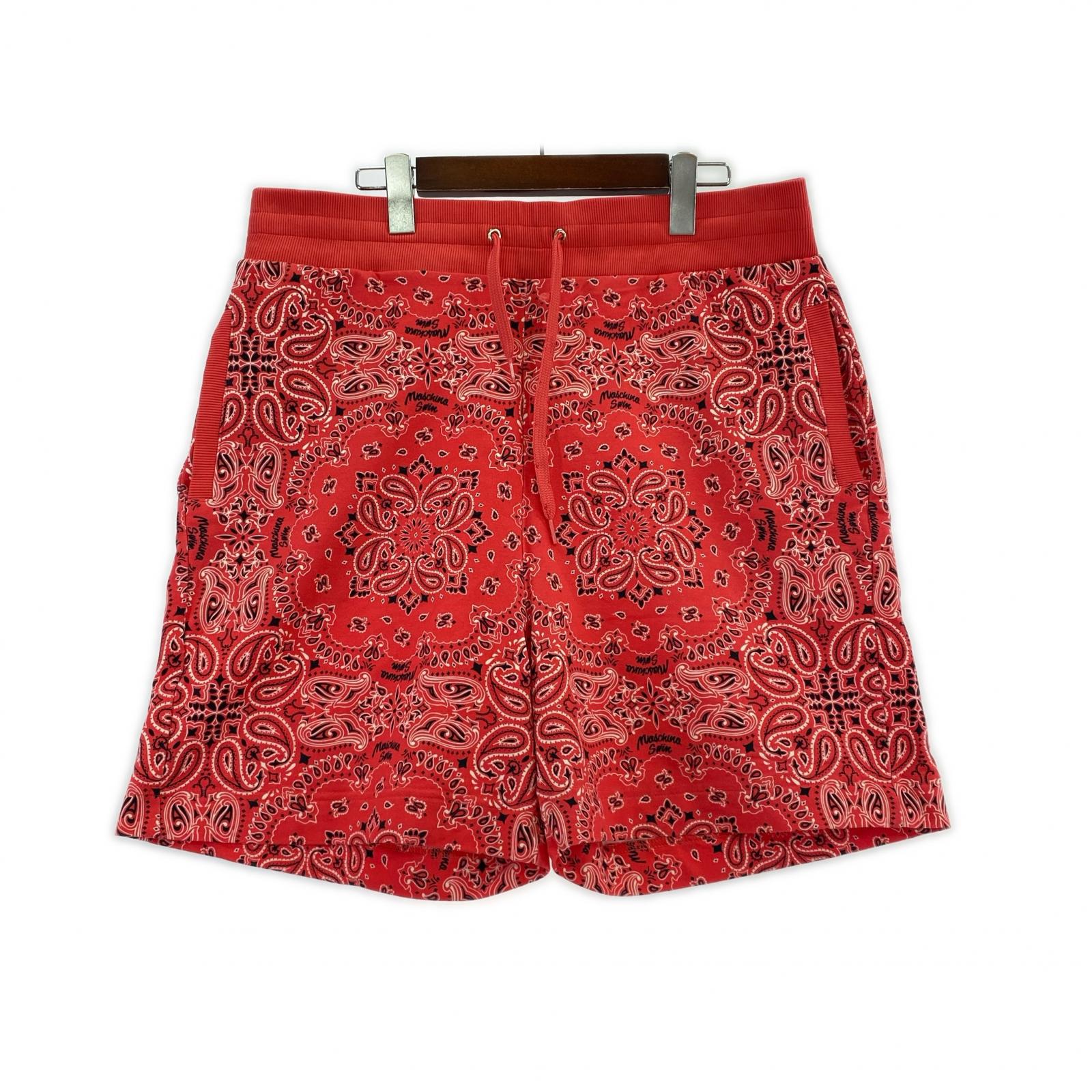 ショートパンツ ペイズリー ショーツ 赤(L) L レッド