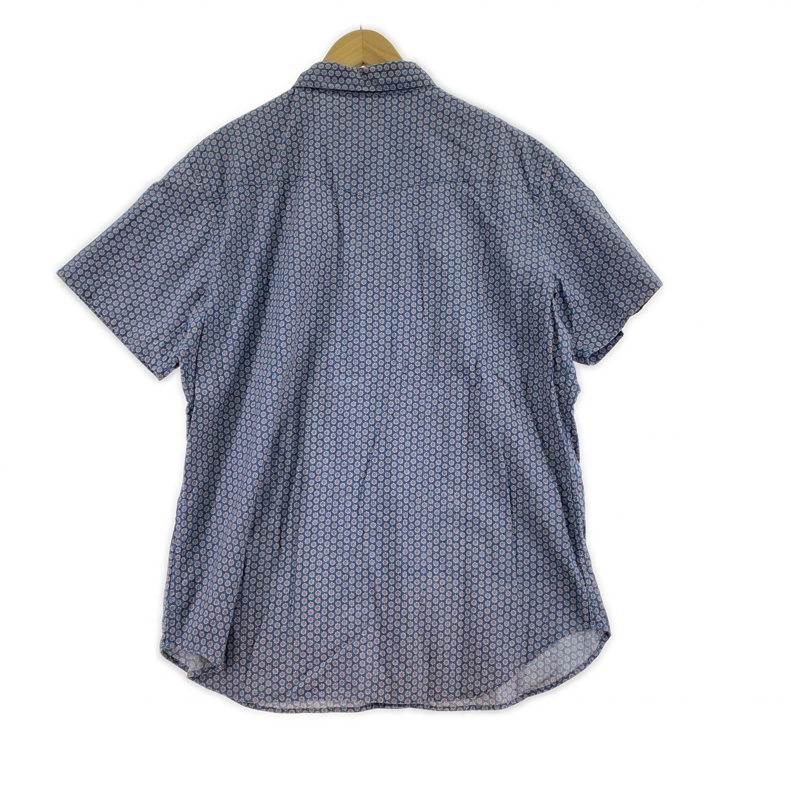半袖シャツ VINTAGE CLASSIC 開襟 総柄シャツ LL 青 LL ブルー