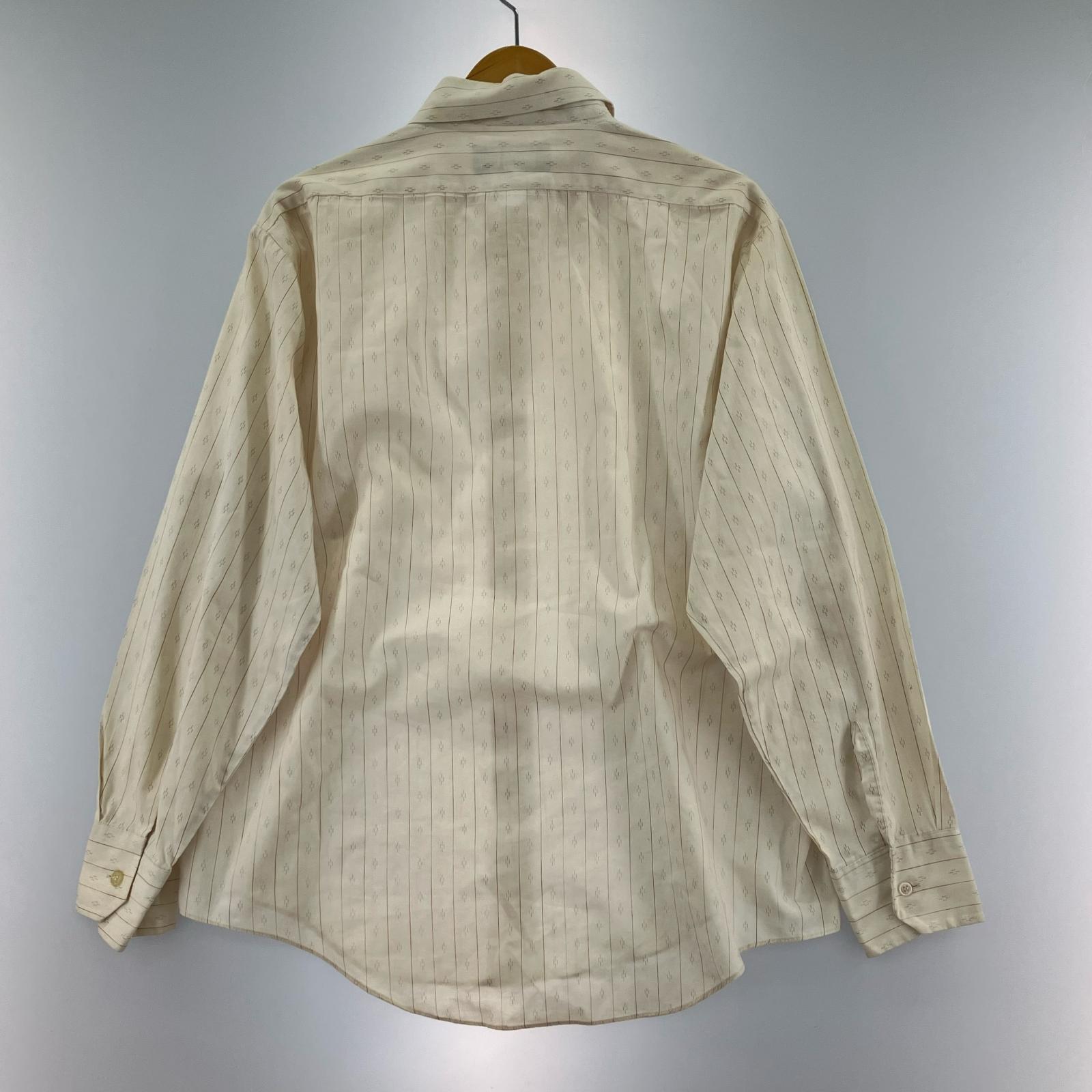長袖シャツ 70s fruit of the loom ストライプ ベージュ