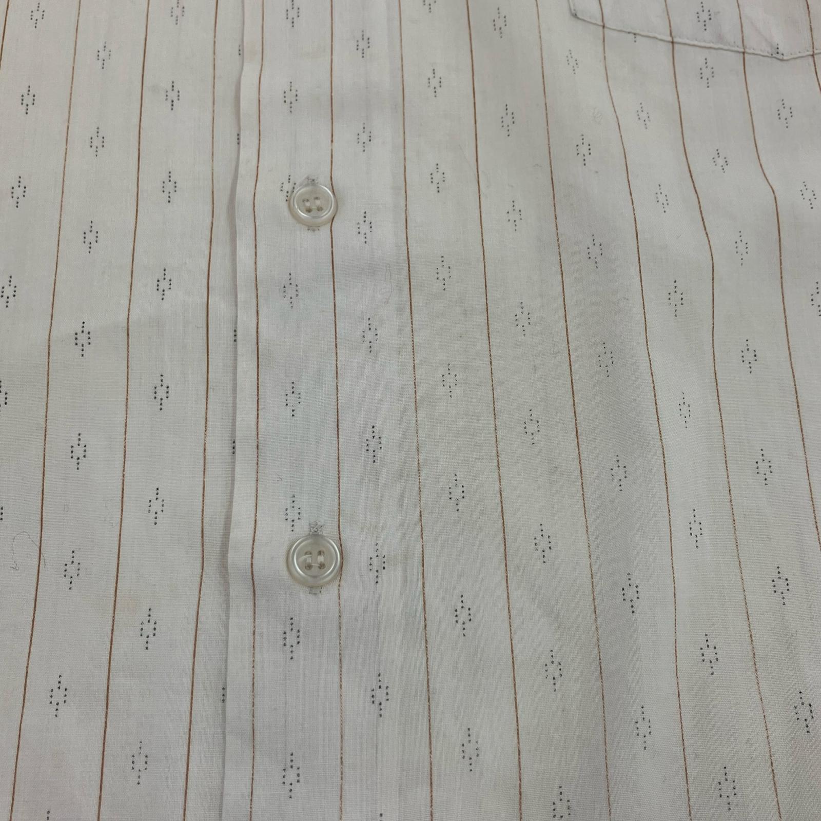 長袖シャツ 70s fruit of the loom ストライプ ベージュ