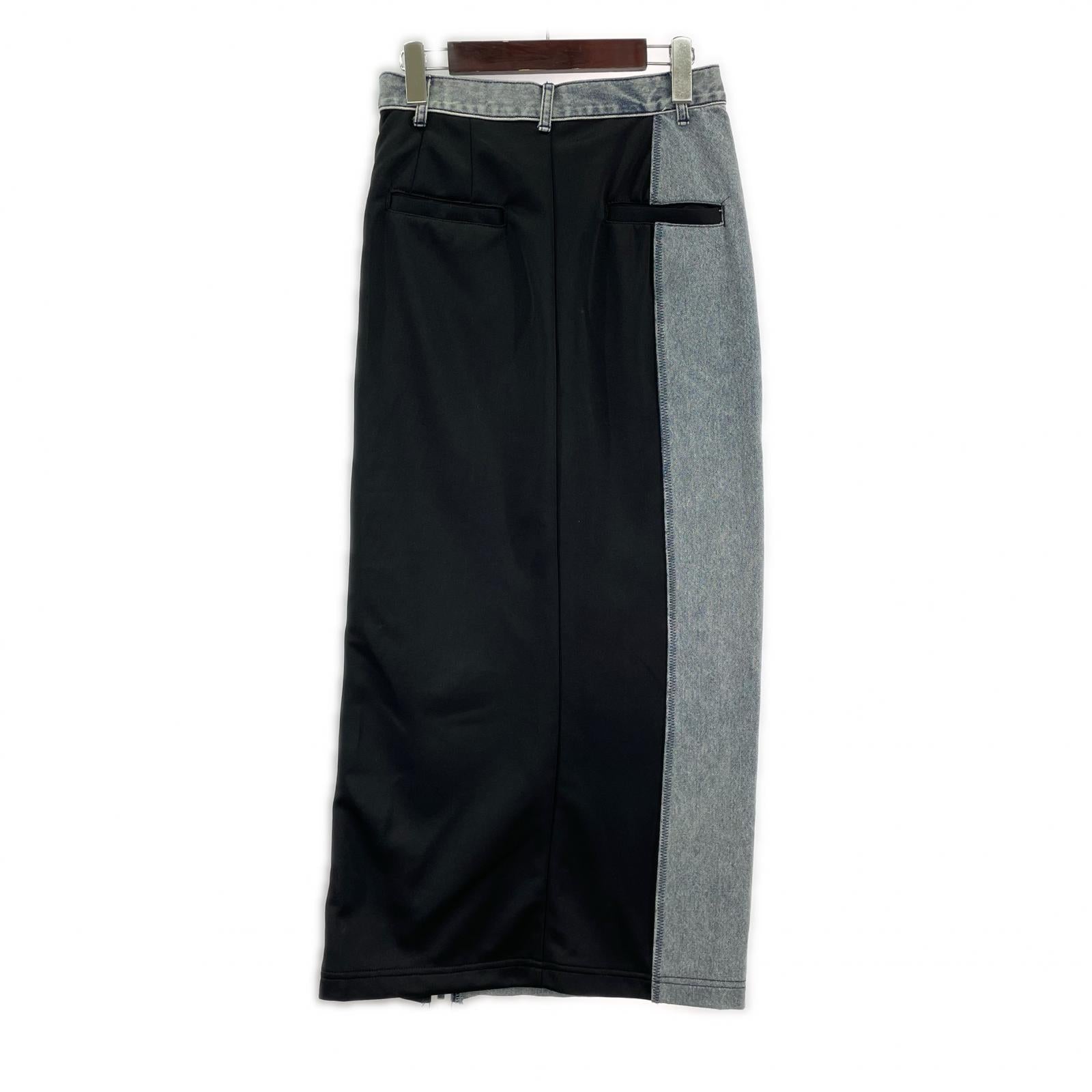 ロングスカート MAISON SPECIAL Zip Design Denim Combination Skirt 36 ブルー