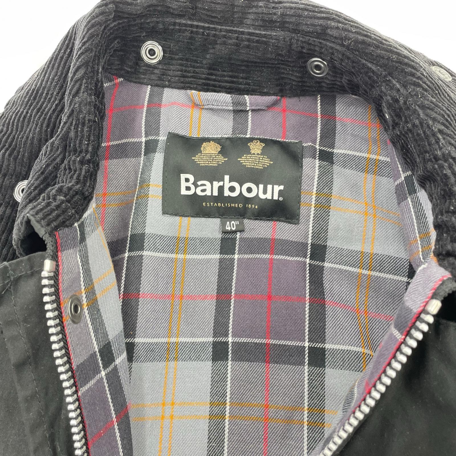 ジャケット Barbour OS BORDER ボーダー オイルドジャケット 40 黒 40 ブラック