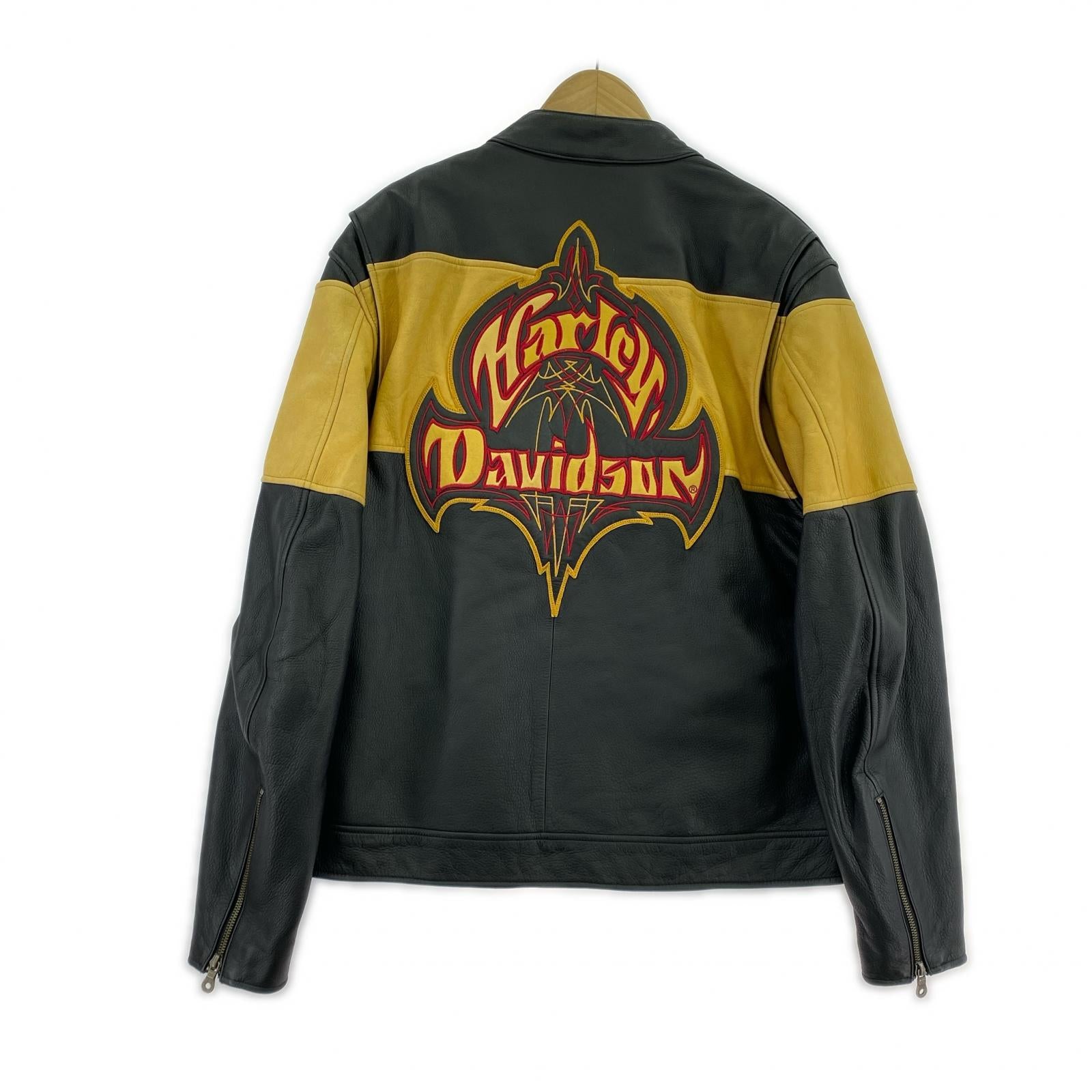 ライダースジャケット ロゴレザー ライダース 黒 XL ブラック