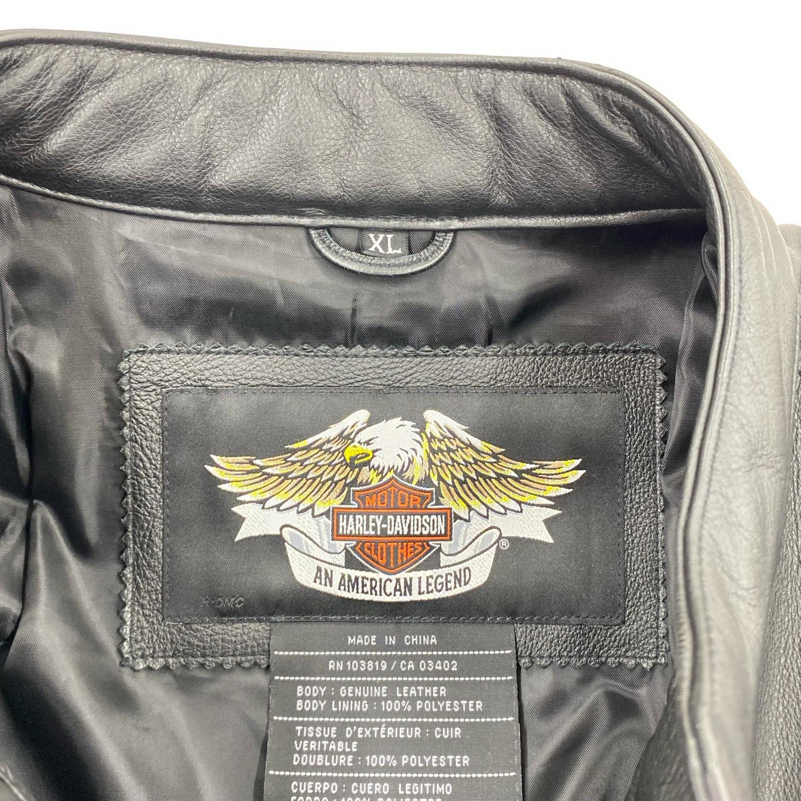 ライダースジャケット ロゴレザー ライダース 黒 XL ブラック