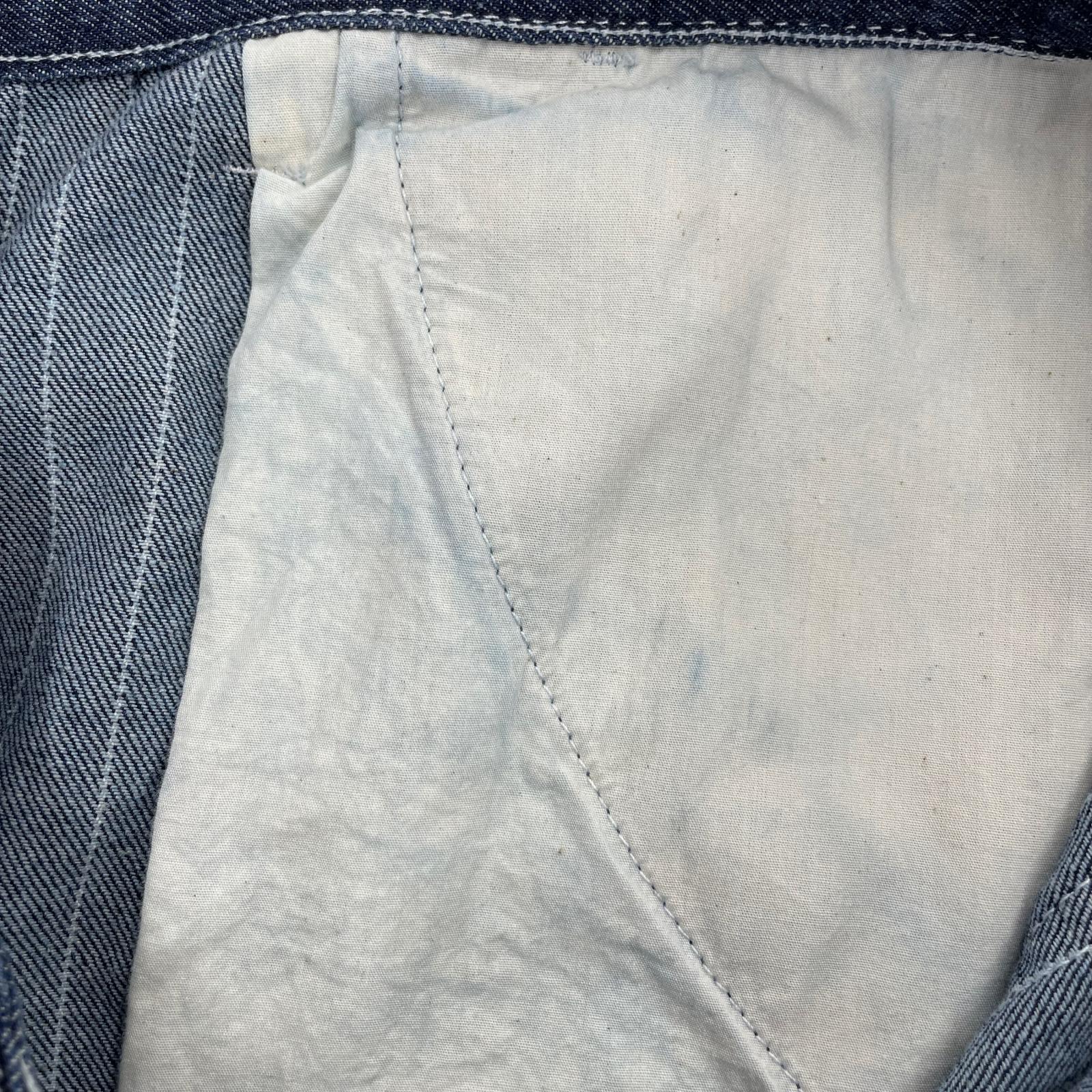 デニムパンツ OKONKWO ヒッコリーストライプペインターパンツ L ネイビー