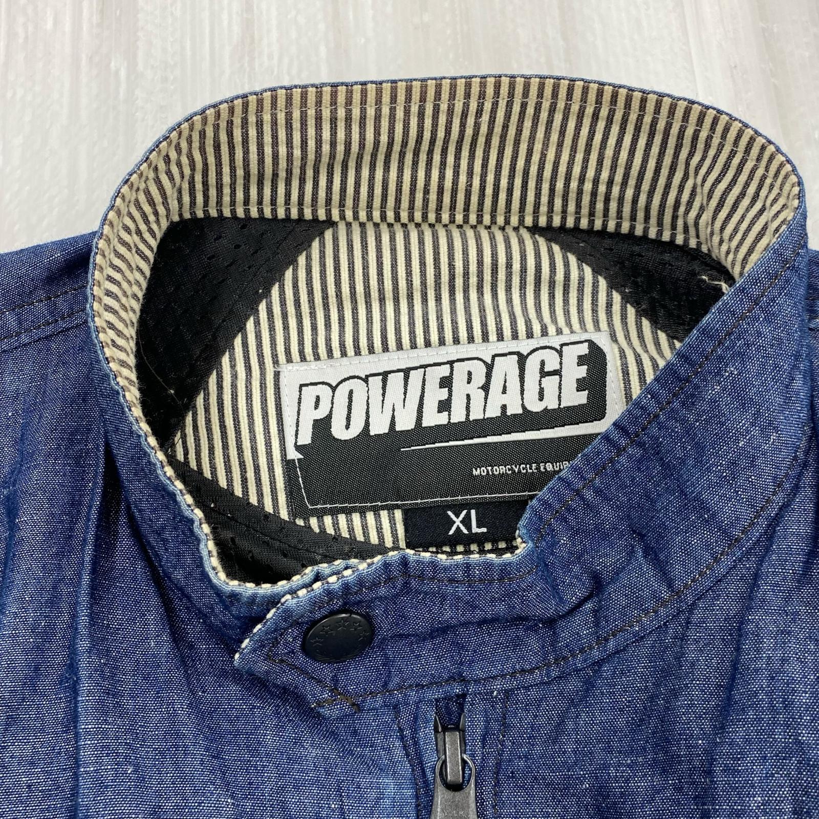 ジャケット POWERAGE/ライディング/デニム ネイビー