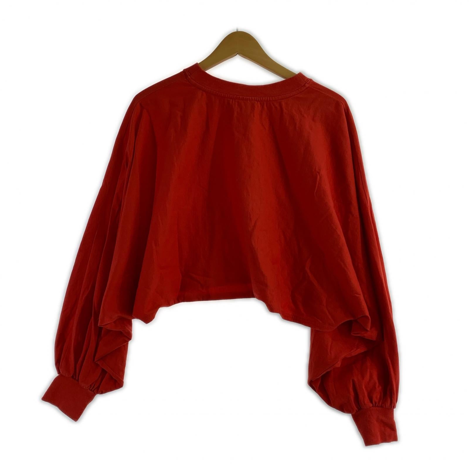 長袖Tシャツ NC3-011 CROPPED CREW NECK 赤 (1) 1 レッド