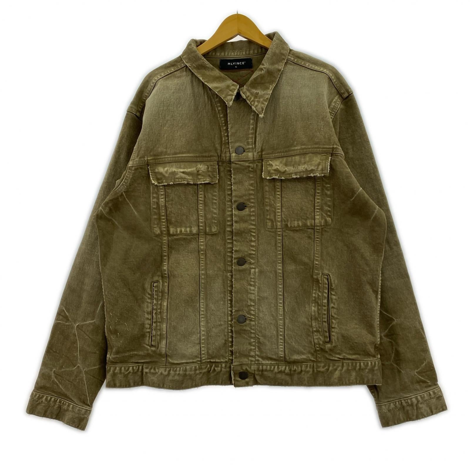 デニムジャケット MLVINCE ダメージ加工デニムジャケット ブラウン