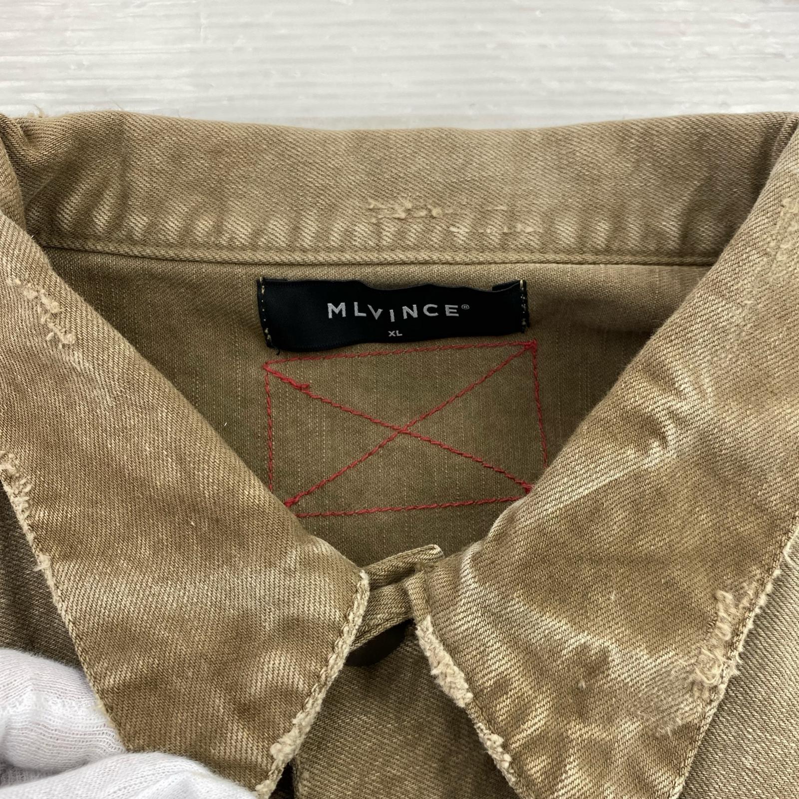 デニムジャケット MLVINCE ダメージ加工デニムジャケット ブラウン