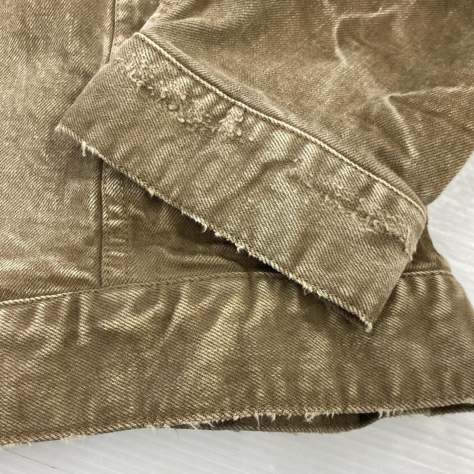 デニムジャケット MLVINCE ダメージ加工デニムジャケット ブラウン