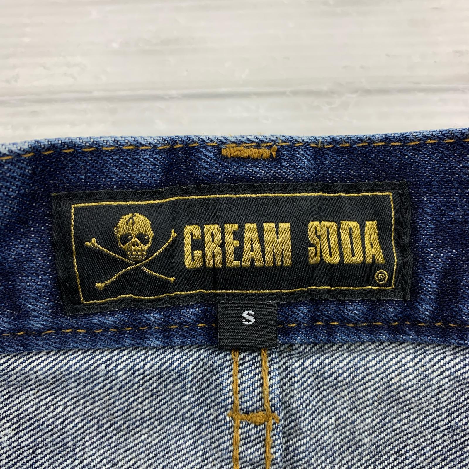 デニムパンツ イナズマステッチ ストレートデニム S ネイビー