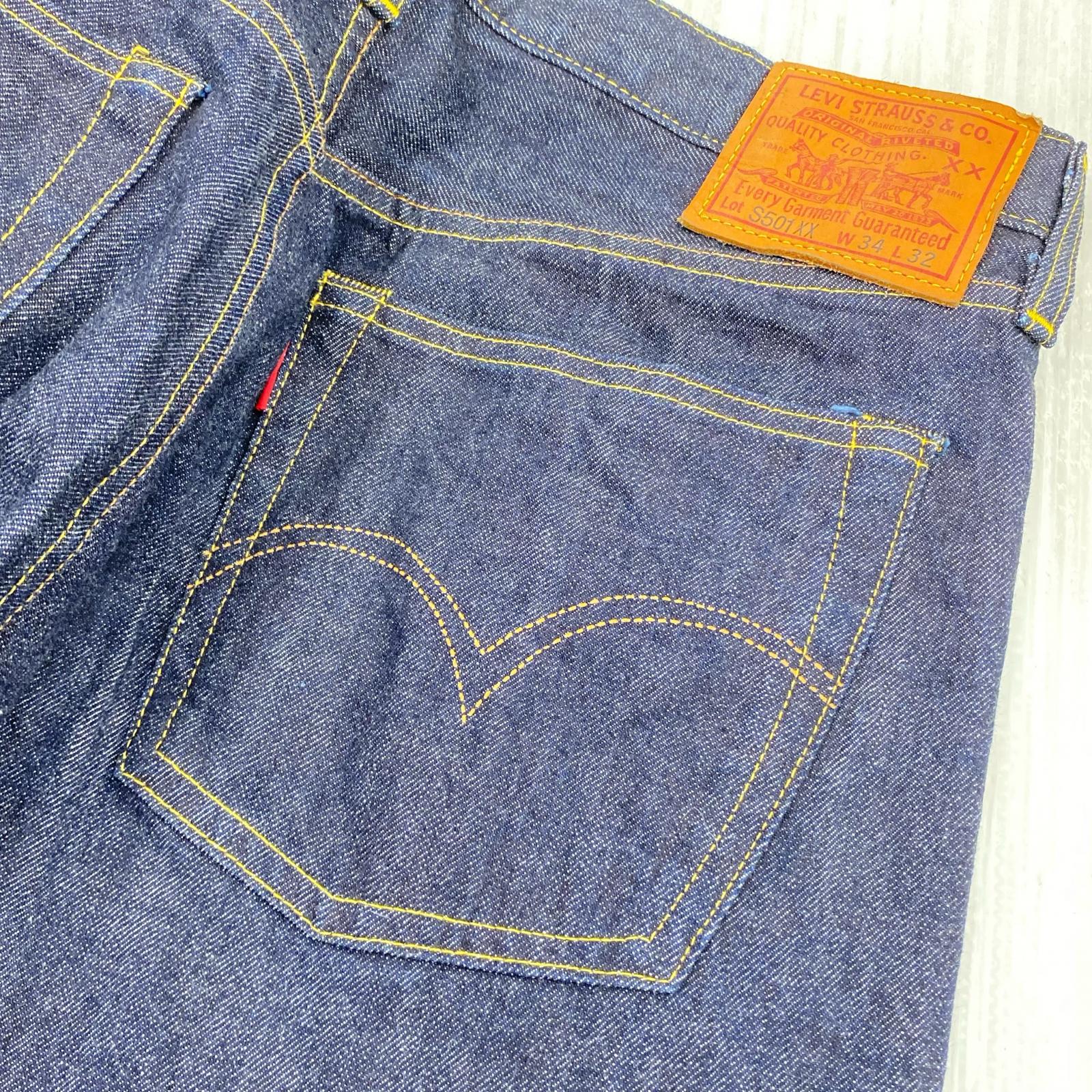 デニムパンツ LVC VINTAGE CLOTHING 1944大戦 S501XX W34 34 ネイビー