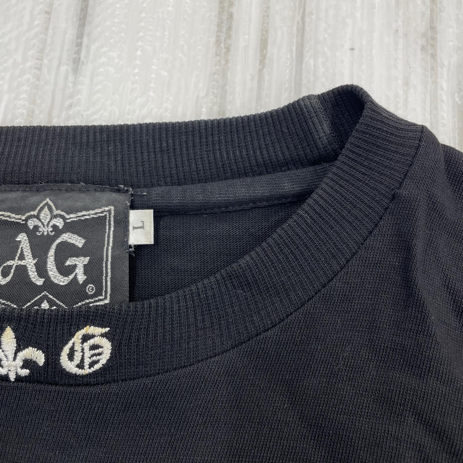 半袖Tシャツ A&G フレア刺繍 S/SポケTee L 黒 L ブラック