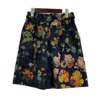 ショートパンツ DRIES VAN NOTEN フラワープリント キルティングショーツ 36 36 ネイビー