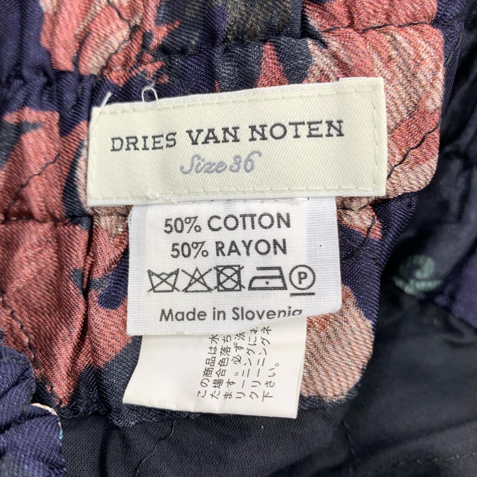 ショートパンツ DRIES VAN NOTEN フラワープリント キルティングショーツ 36 36 ネイビー
