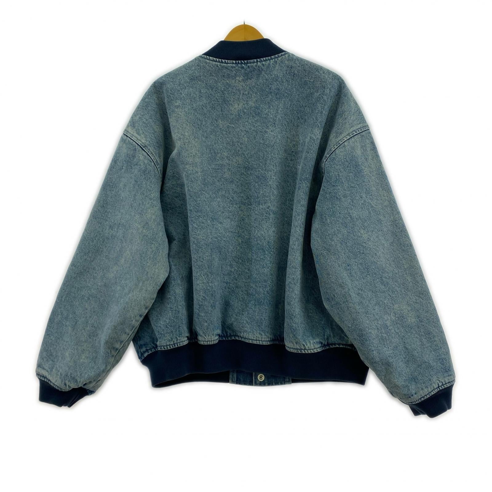 ジャケット Washed Knockout Denim Varsity Jacket L ブルー