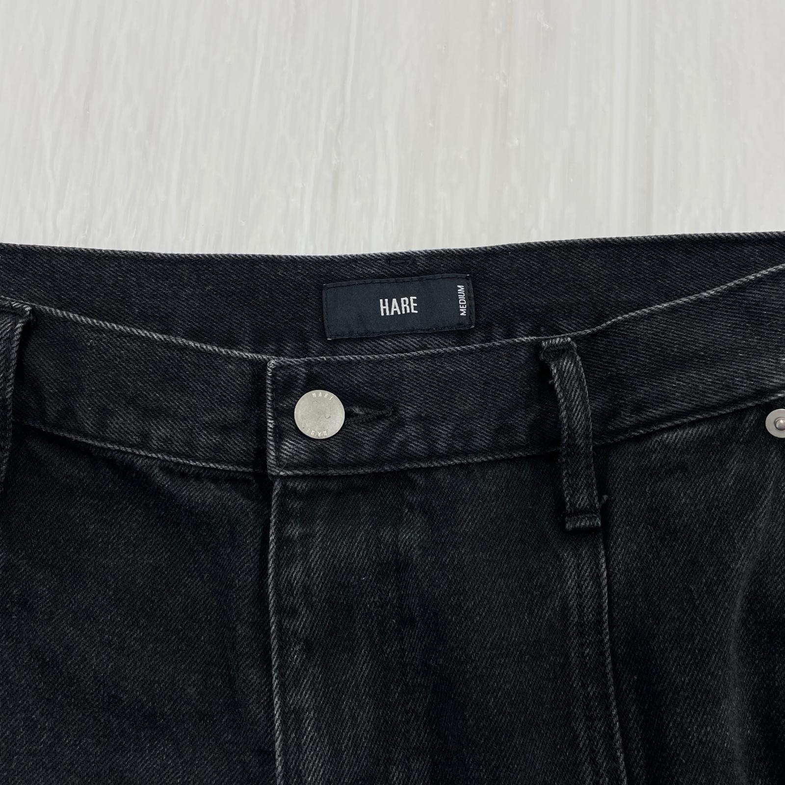 デニムパンツ ボンテージパンツ 黒(M) M ブラック